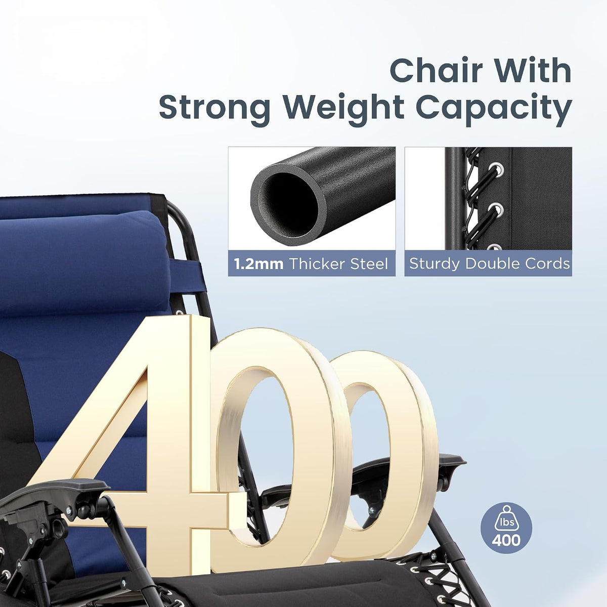 2‑Pack Navy 28" Wide Zero Gravity Chair