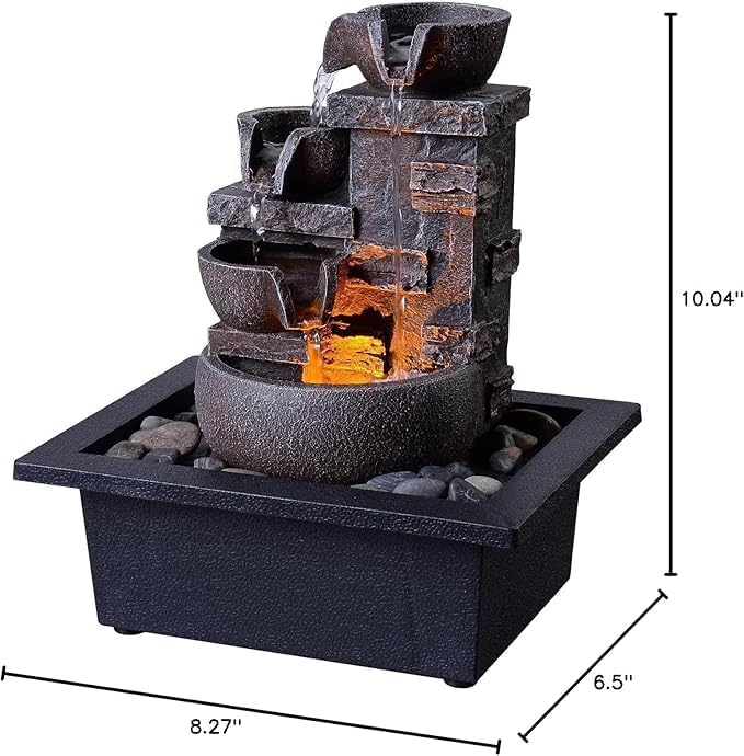 Resin Rock Tabletop Water Fountain