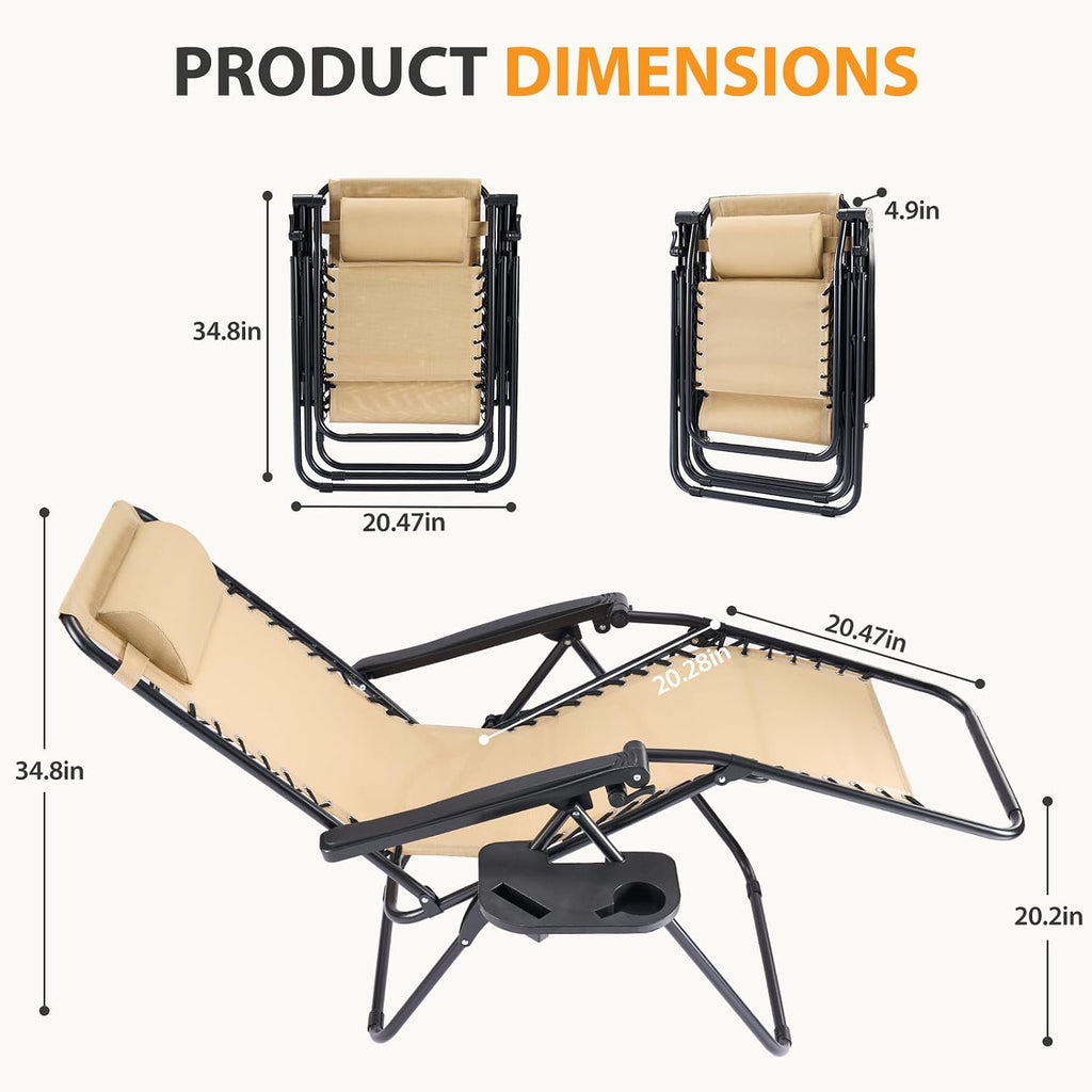 2‑Pack Zero Gravity Lounge Recliner