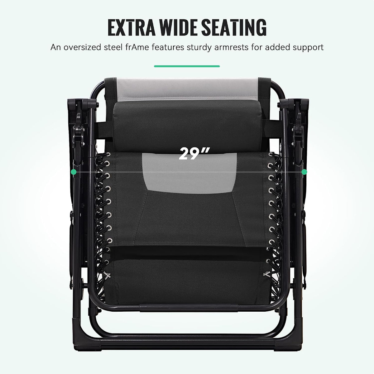 2‑Pack Black‑Gray Oversized Zero Gravity Chair