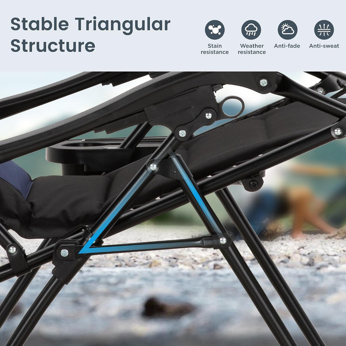 2‑Pack Navy 28" Wide Zero Gravity Chair