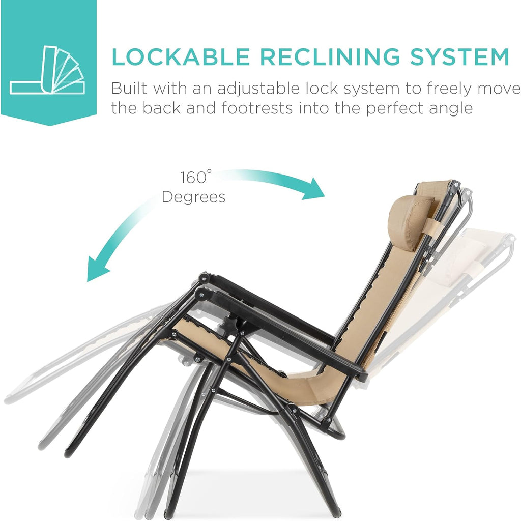 Zero Gravity Chair Recliner w/Canopy Shade