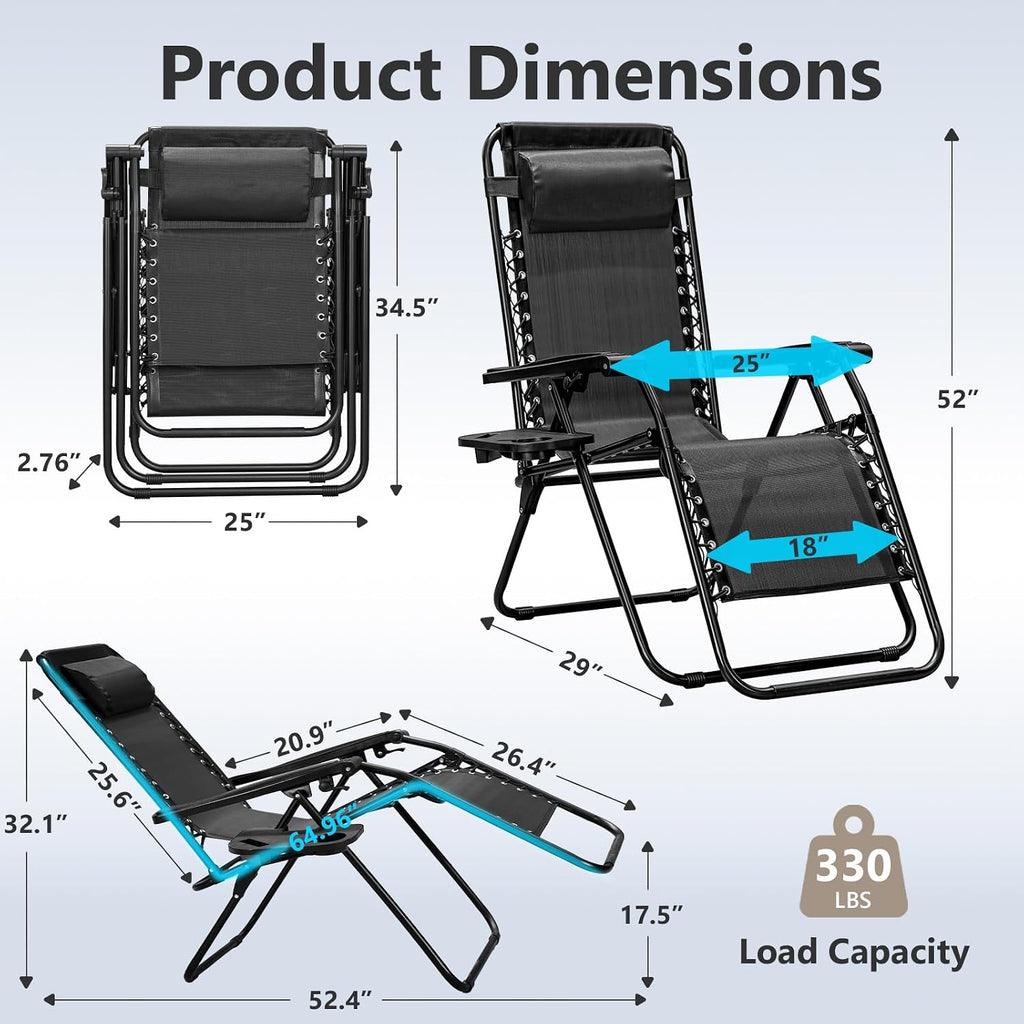 2‑Pack Zero Gravity Lounge Chair