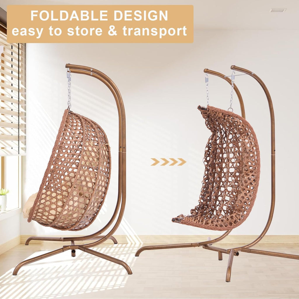 2‑Person Egg Swing Chair With Stand
