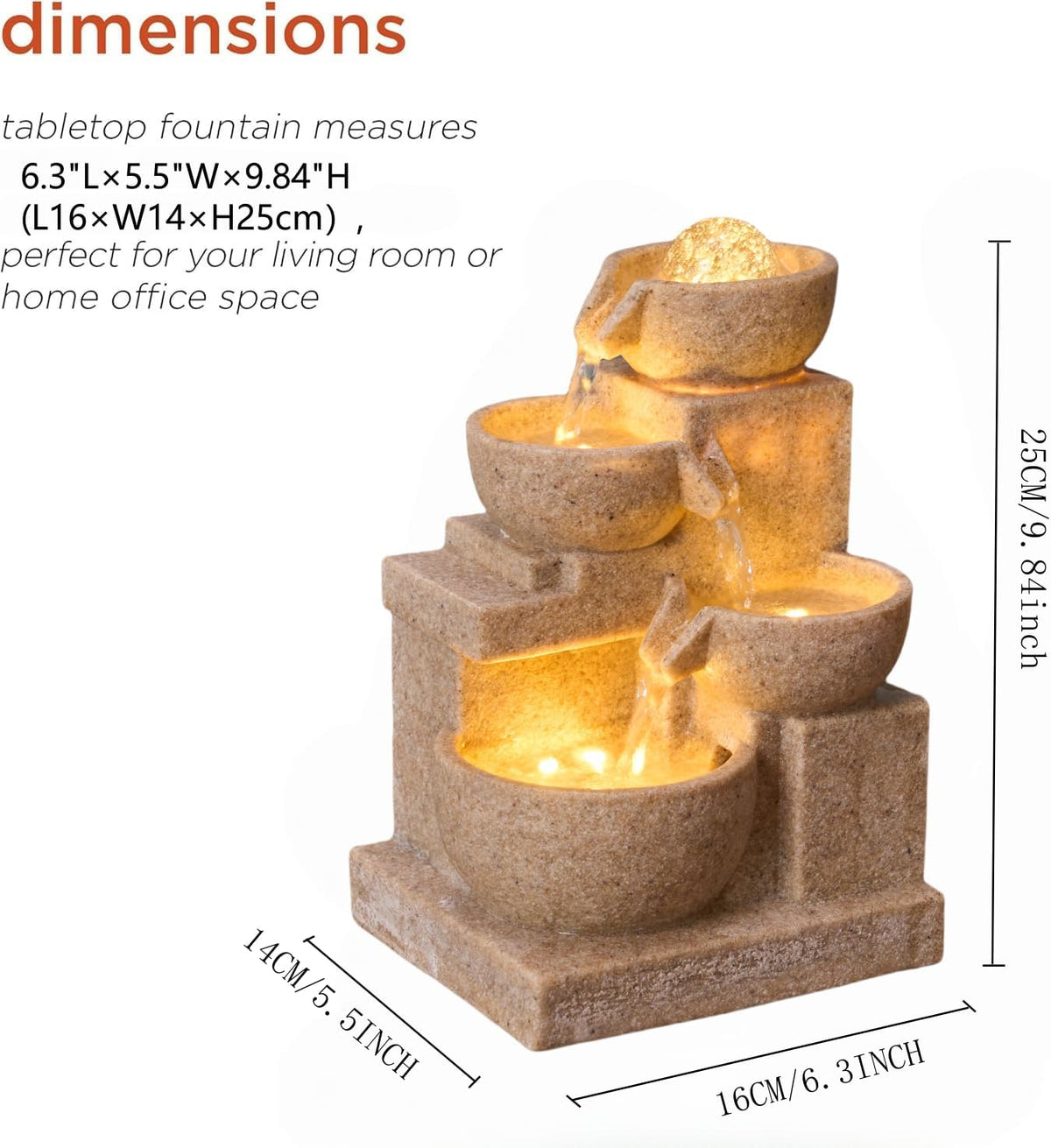 Small Tabletop Meditation Water Fountain