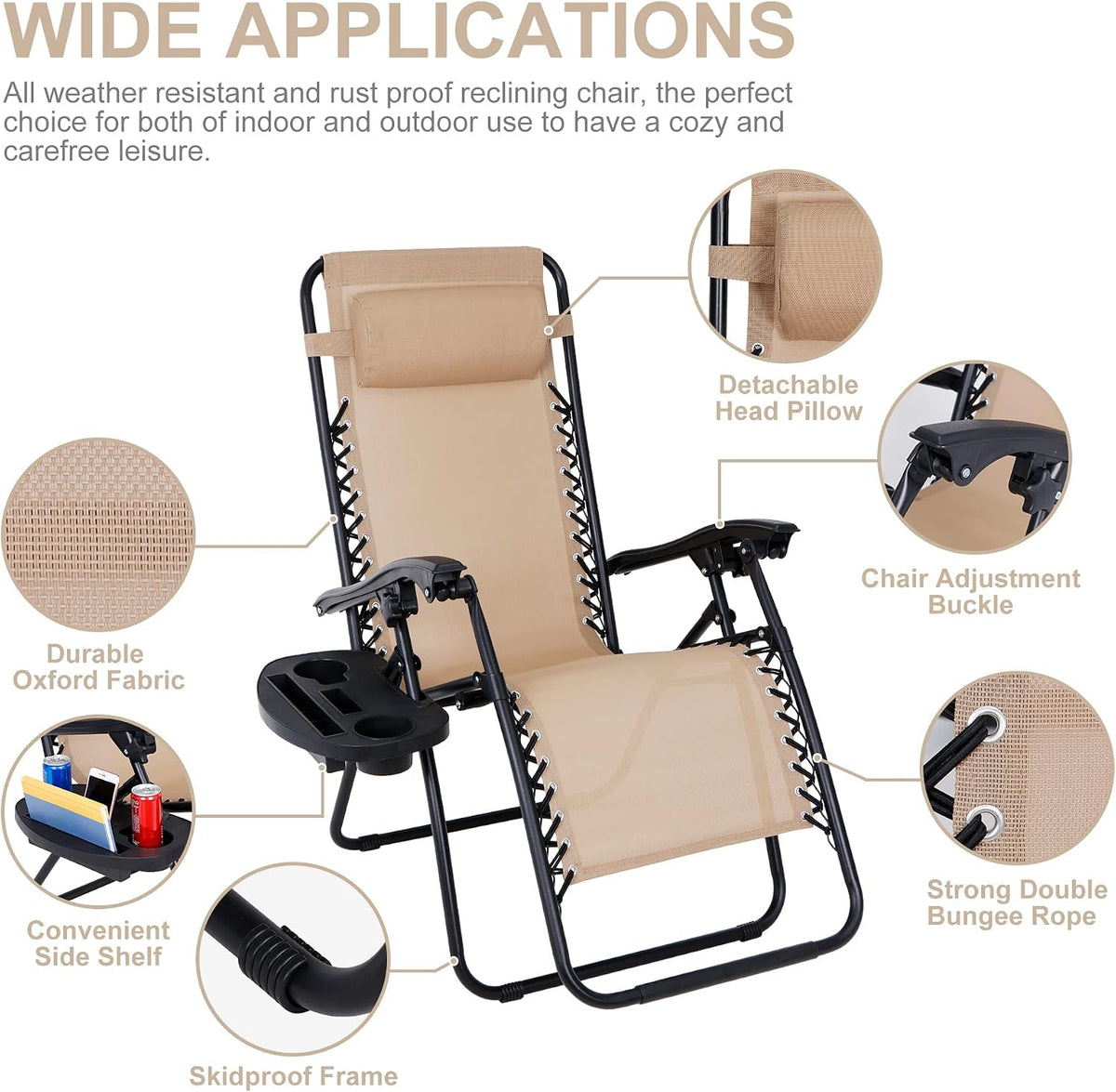 2‑Pack Zero Gravity Patio Lounge Chair