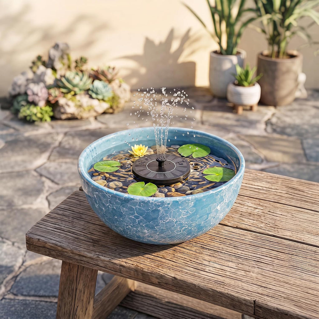 10 Inch Droplet Blue Ceramic Lotus Planter