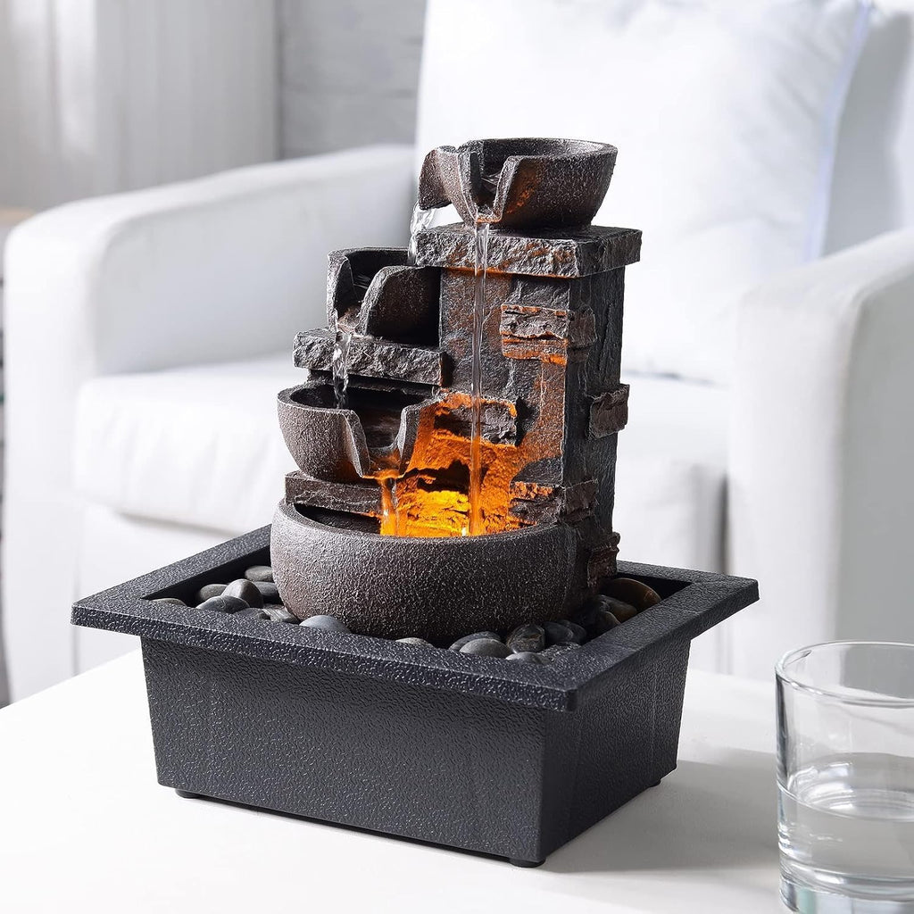 Resin Rock Tabletop Water Fountain