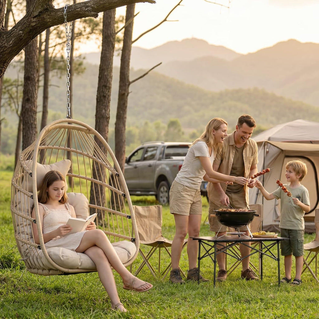 Beige Hanging Egg Chair Without Stand