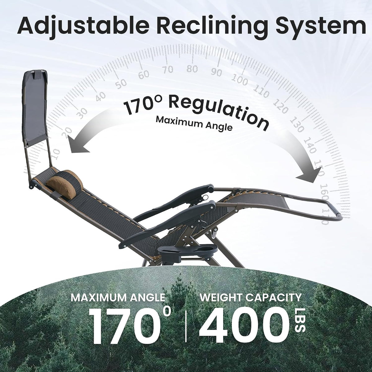 2‑Pack Canopy Zero Gravity Patio Recliner