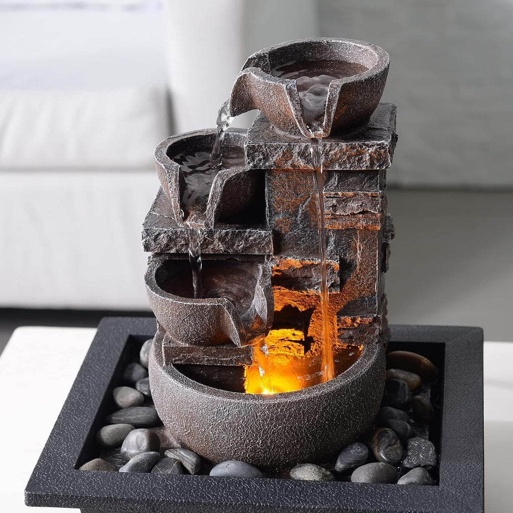 Resin Rock Tabletop Water Fountain
