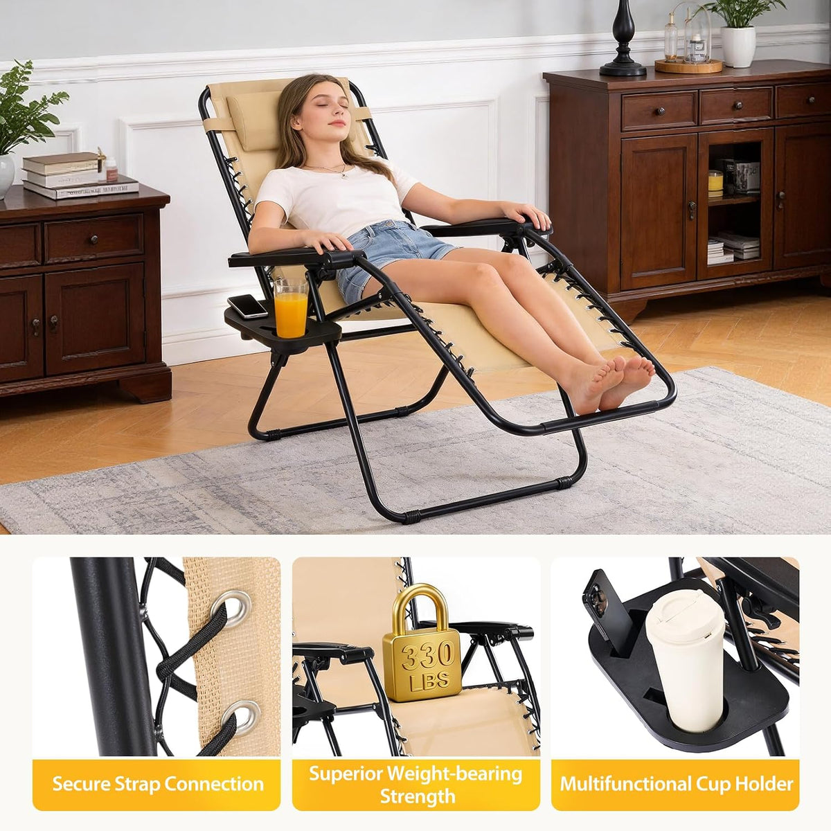 2‑Pack Zero Gravity Lounge Recliner