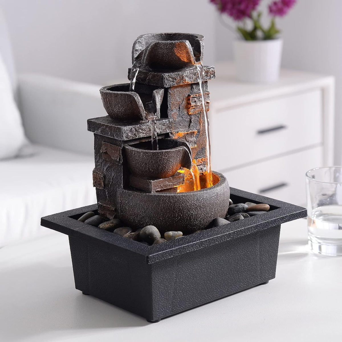 Resin Rock Tabletop Water Fountain