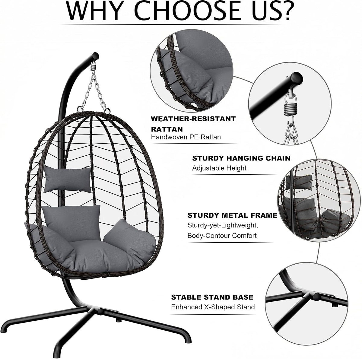 Wicker Hanging Egg Swing Chair