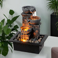 3‑Bowl Led Tabletop Waterfall Fountain
