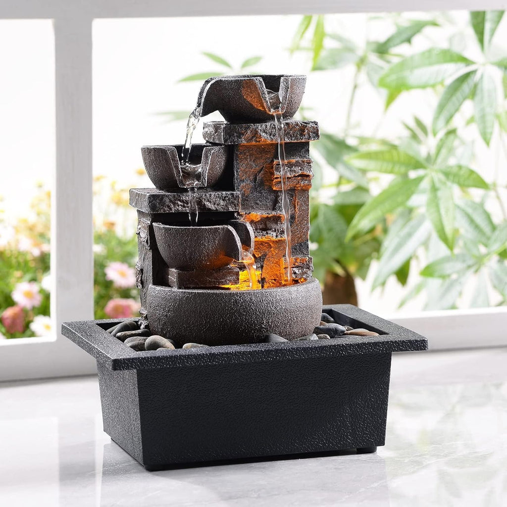 Resin Rock Tabletop Water Fountain