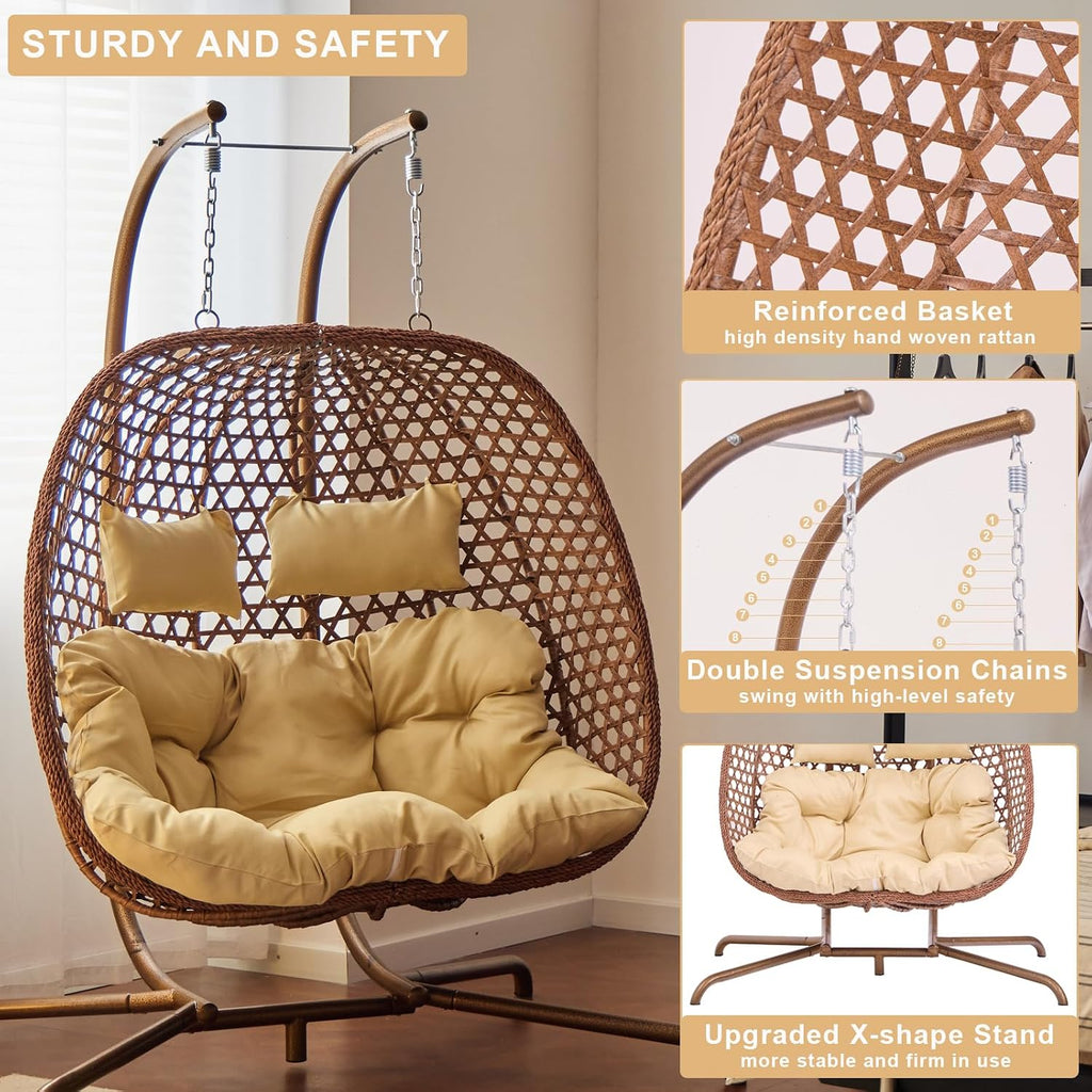 2‑Person Egg Swing Chair With Stand