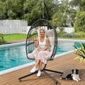 Beige Hanging Egg Chair With Stand