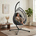 Dark Grey Hanging Egg Chair With Stand