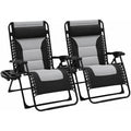 2‑Pack Black‑Gray Oversized Zero Gravity Chair