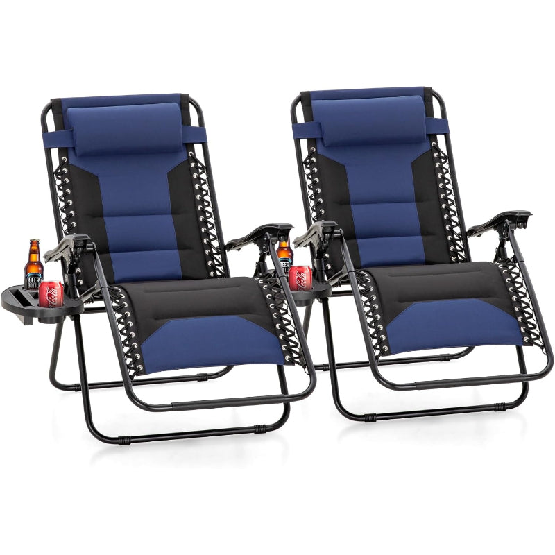 2‑Pack Navy 28" Wide Zero Gravity Chair