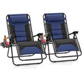 2‑Pack Navy 28" Wide Zero Gravity Chair