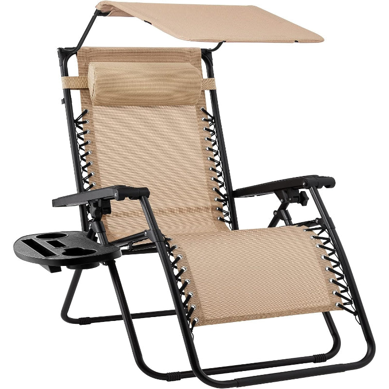 Zero Gravity Chair Recliner w/Canopy Shade